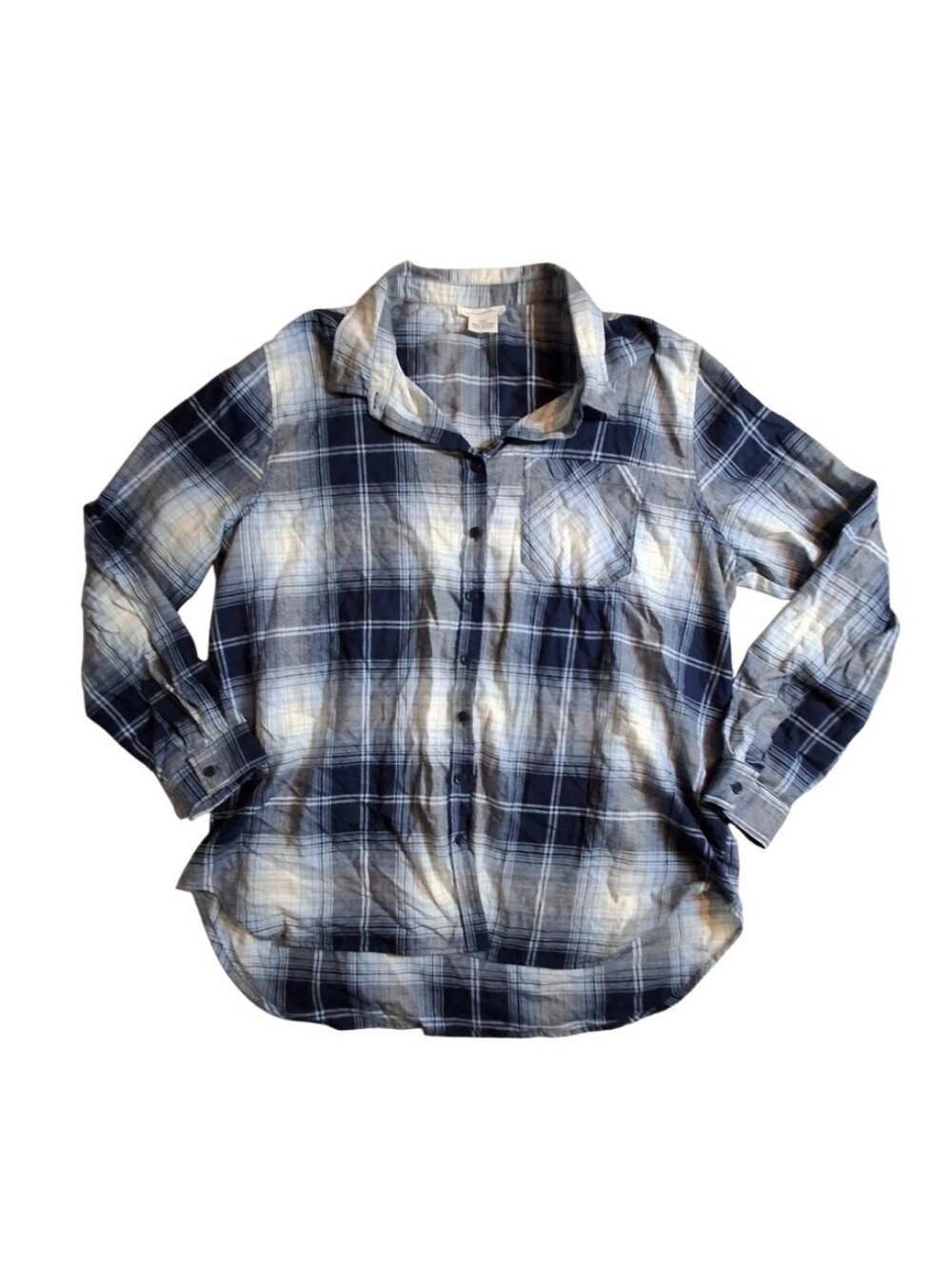 Beachlunchlounge Long Sleeve Flannel Top XXL Cotton